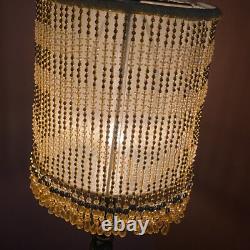 Vintage Victorian Art Deco table Lamp Shade Gold Beaded Tassel