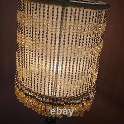 Vintage Victorian Art Deco table Lamp Shade Gold Beaded Tassel