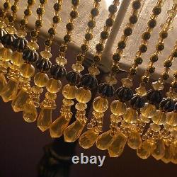 Vintage Victorian Art Deco table Lamp Shade Gold Beaded Tassel