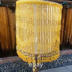 Vintage Victorian Art Deco table Lamp Shade Gold Beaded Tassel