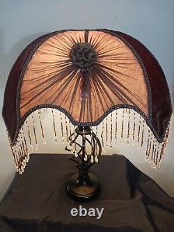 Vintage Victorian Beaded Lamp Shade Ornate Romantic Boudoir Lamp Shade Only