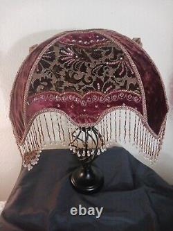 Vintage Victorian Beaded Lamp Shade Ornate Romantic Boudoir Lamp Shade Only