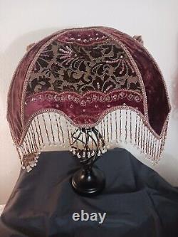 Vintage Victorian Beaded Lamp Shade Ornate Romantic Boudoir Lamp Shade Only