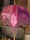Vintage Victorian Downton Abbey Traditional Crushed Velvet Pink Bead Lampshade