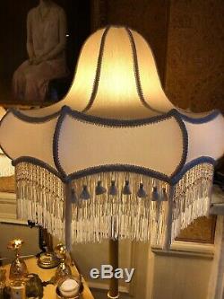 Vintage Victorian Downton Abbey Traditional Deco Ivory Silk Chiffon Lampshade