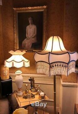 Vintage Victorian Downton Abbey Traditional Deco Ivory Silk Chiffon Lampshade