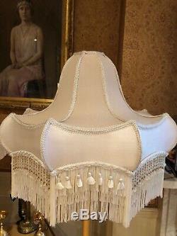 Vintage Victorian Downton Abbey Traditional Deco Ivory Silk Chiffon Lampshade