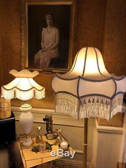 Vintage Victorian Downton Abbey Traditional Deco Ivory Silk Chiffon Lampshade