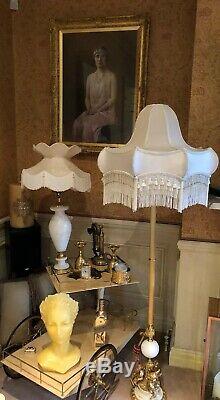 Vintage Victorian Downton Abbey Traditional Deco Ivory Silk Chiffon Lampshade