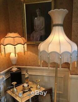 Vintage Victorian Downton Abbey Traditional Deco Ivory Silk Mix Tassel lampshade