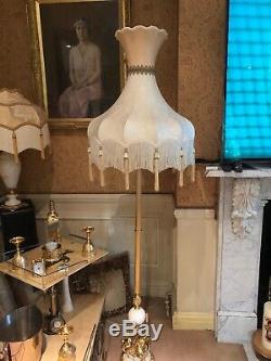 Vintage Victorian Downton Abbey Traditional Deco Ivory Silk Mix Tassel lampshade