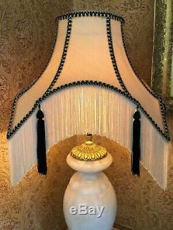 Vintage Victorian Downton Abbey Traditional Gold/Black Silk Pagoda Lampshade