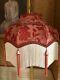 Vintage Victorian Downton Abbey Traditional Reds Brocade Silk Scollop Lampshade
