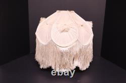 Vintage Victorian French Lamp Shade Art Nouveau Fringe embroidered ATQ 14 wide