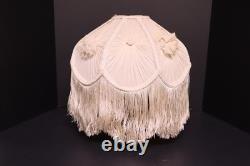 Vintage Victorian French Lamp Shade Art Nouveau Fringe embroidered ATQ 14 wide