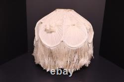 Vintage Victorian French Lamp Shade Art Nouveau Fringe embroidered ATQ 14 wide