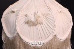 Vintage Victorian French Lamp Shade Art Nouveau Fringe embroidered ATQ 14 wide