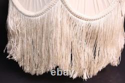 Vintage Victorian French Lamp Shade Art Nouveau Fringe embroidered ATQ 14 wide