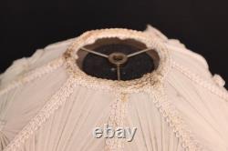 Vintage Victorian French Lamp Shade Art Nouveau Fringe embroidered ATQ 14 wide