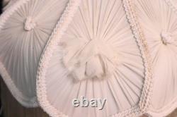 Vintage Victorian French Lamp Shade Art Nouveau Fringe embroidered ATQ 14 wide