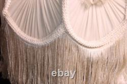Vintage Victorian French Lamp Shade Art Nouveau Fringe embroidered ATQ 14 wide