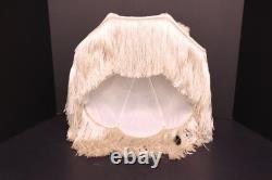 Vintage Victorian French Lamp Shade Art Nouveau Fringe embroidered ATQ 14 wide