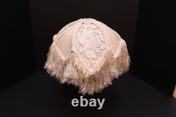 Vintage Victorian French Lamp Shade Art Nouveau Fringe embroidered ATQ Lace 12