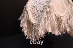 Vintage Victorian French Lamp Shade Art Nouveau Fringe embroidered ATQ Lace 12