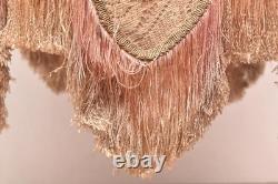 Vintage Victorian French Lamp Shade Art Nouveau Fringe embroidered ATQ Large
