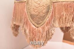 Vintage Victorian French Lamp Shade Art Nouveau Fringe embroidered ATQ Large