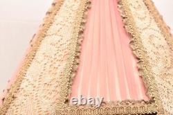 Vintage Victorian French Lamp Shade Art Nouveau Fringe embroidered ATQ Large