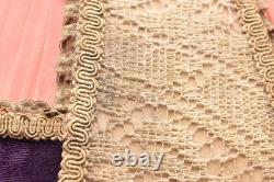 Vintage Victorian French Lamp Shade Art Nouveau Fringe embroidered ATQ Large