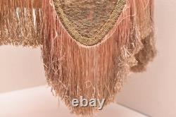 Vintage Victorian French Lamp Shade Art Nouveau Fringe embroidered ATQ Large