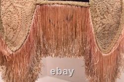Vintage Victorian French Lamp Shade Art Nouveau Fringe embroidered ATQ Large