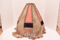 Vintage Victorian French Lamp Shade Art Nouveau Fringe embroidered ATQ Large