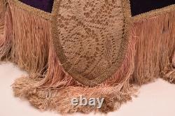 Vintage Victorian French Lamp Shade Art Nouveau Fringe embroidered ATQ Large