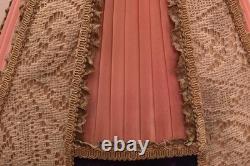 Vintage Victorian French Lamp Shade Art Nouveau Fringe embroidered ATQ Large