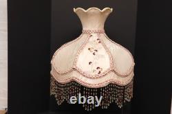 Vintage Victorian French Lamp Shade Art Nouveau Fringe embroidered ATQ Large 19