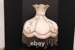 Vintage Victorian French Lamp Shade Art Nouveau Fringe embroidered ATQ Large 19