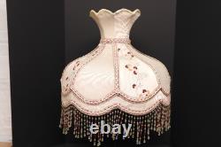 Vintage Victorian French Lamp Shade Art Nouveau Fringe embroidered ATQ Large 19