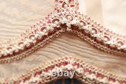 Vintage Victorian French Lamp Shade Art Nouveau Fringe embroidered ATQ Large 19