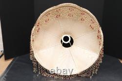 Vintage Victorian French Lamp Shade Art Nouveau Fringe embroidered ATQ Large 19