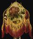 Vintage Victorian Lamp Shade Fringed Beaded Roses! Wow