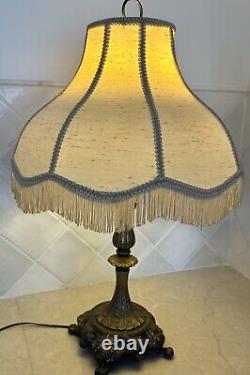 Vintage Victorian Style Beaded Fringe Table Lamp 27 Height Heavy