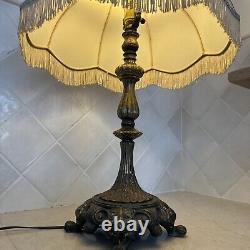 Vintage Victorian Style Beaded Fringe Table Lamp 27 Height Heavy