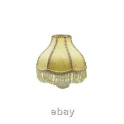 Vintage Victorian Style Bell Shaped Lamp Shade Beige with Fringe 8 H x 10 W
