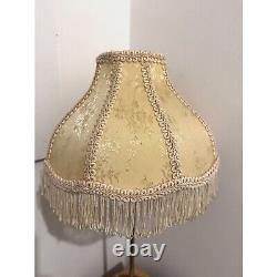 Vintage Victorian Style Bell Shaped Lamp Shade Beige with Fringe 8 H x 10 W