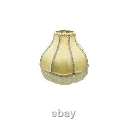 Vintage Victorian Style Bell Shaped Lamp Shade Beige with Fringe 8 H x 10 W