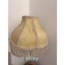 Vintage Victorian Style Bell Shaped Lamp Shade Beige with Fringe 8 H x 10 W