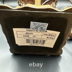 Vintage Victorian Style Boudoir Lamp Amber Panel Beaded Shade MCM Stand 20